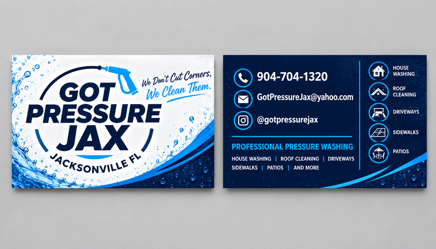 Got Pressure Jax original business card